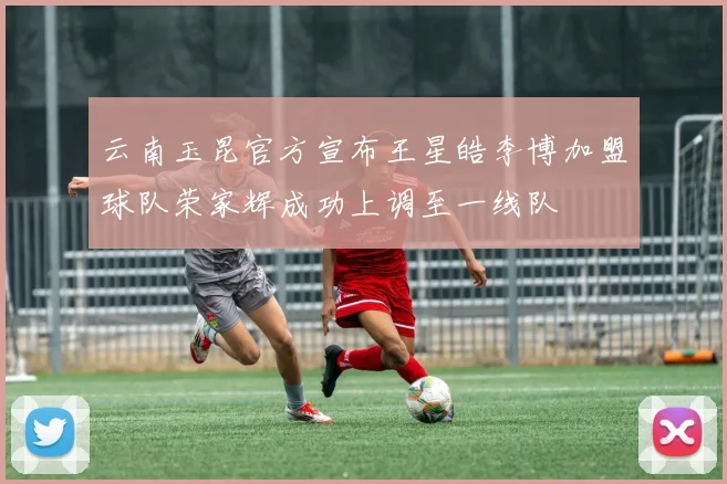 云南玉昆官方宣布王星皓李博加盟球队荣家辉成功上调至一线队